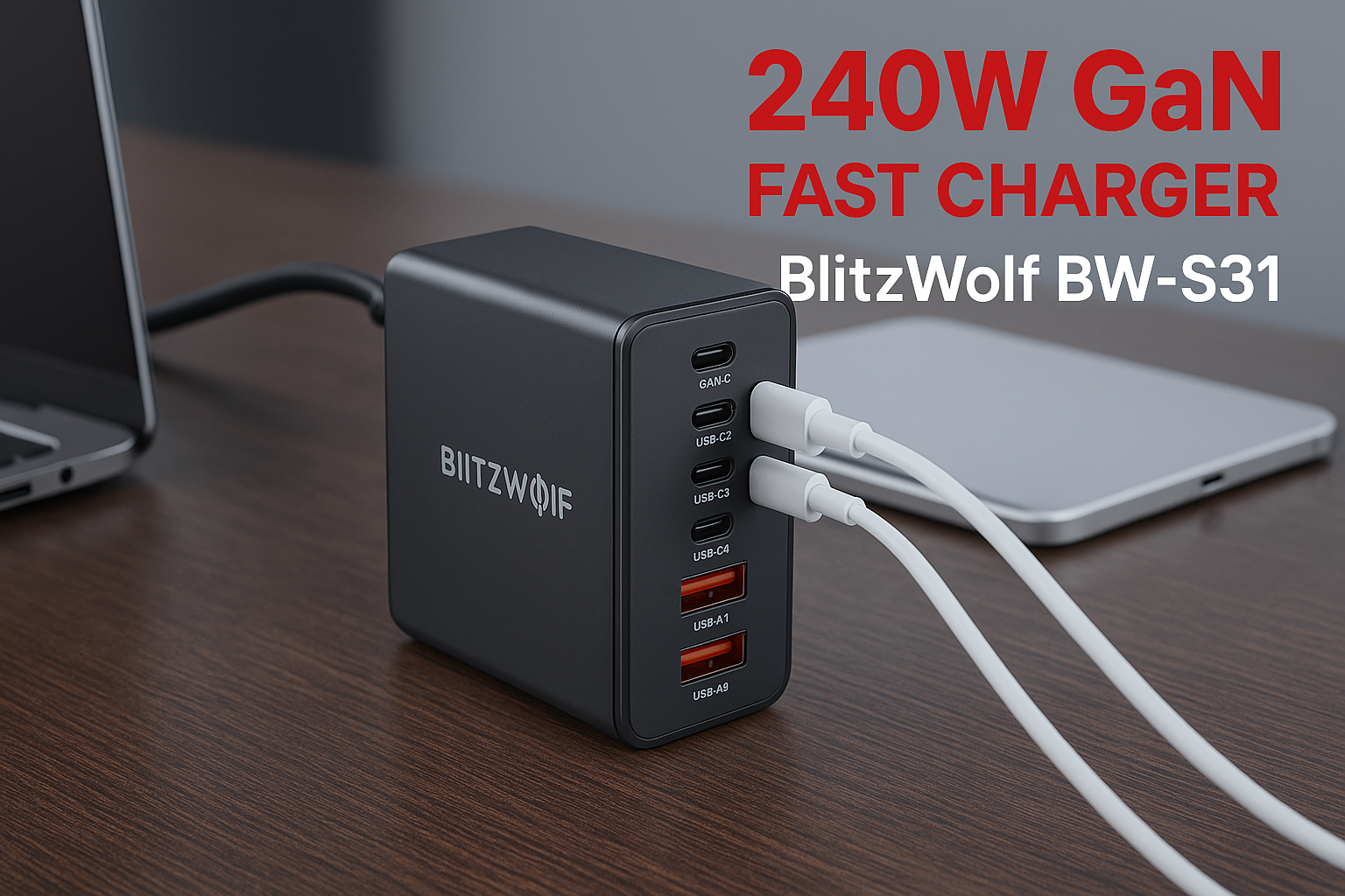 BlitzWolf BW-S31 240W GaN Fast Charger Review + Exclusive Coupon